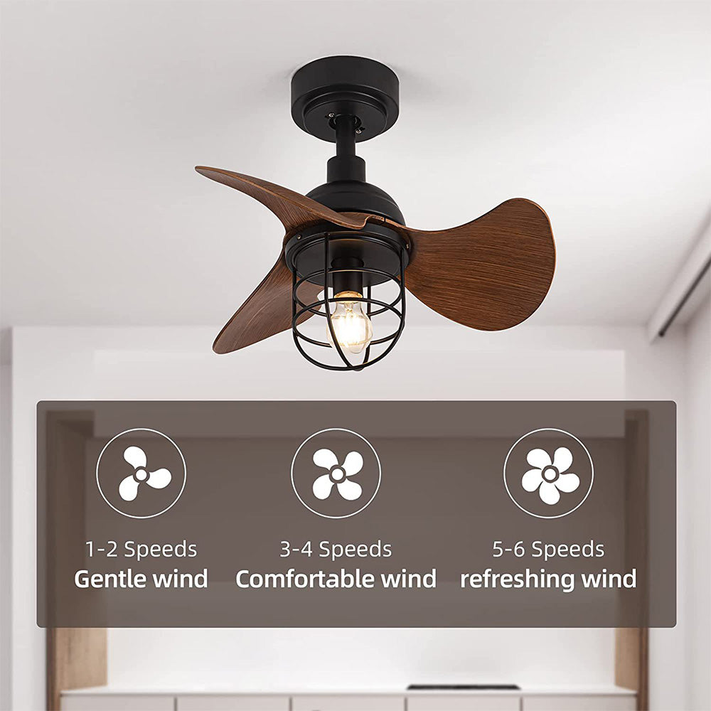 Cute Contemporary Dark Walnut Ceiling Fans With Lamp