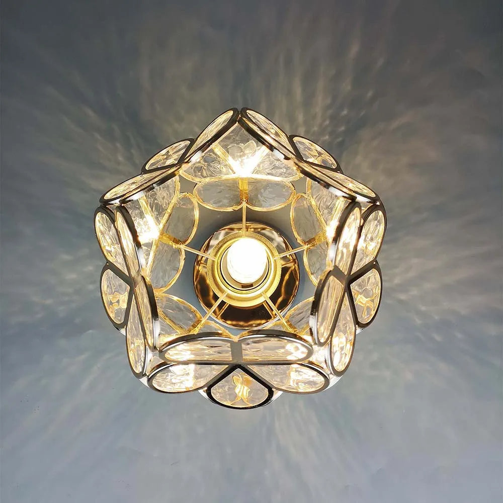 Design Flowers Style Glass Hallway Ceiling Lamp