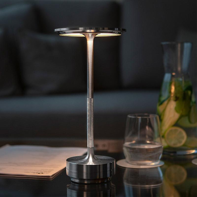 The "Disc" Rechargeable and Dimmable Aluminium Lamp