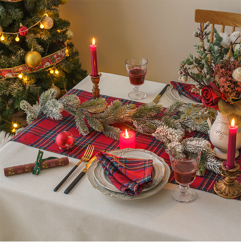 Christmas Party Traditional Scottish Tartan Squares Tablecloth