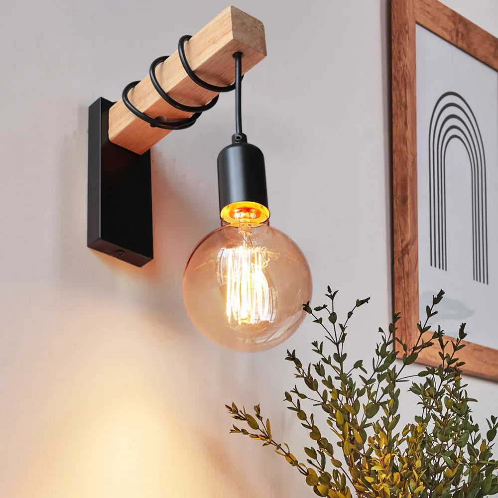 RusticBeam - Iron-wood wall light