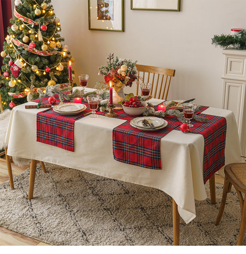 Christmas Party Traditional Scottish Tartan Squares Tablecloth