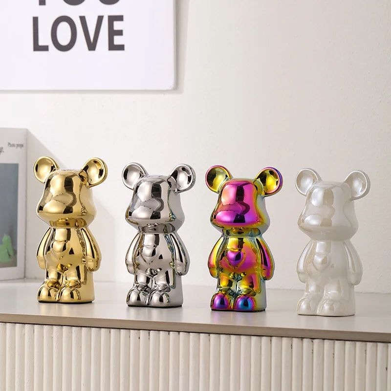 Unique Metallic Bear Penny Bank - Decorative Coin Bank for Home Decor