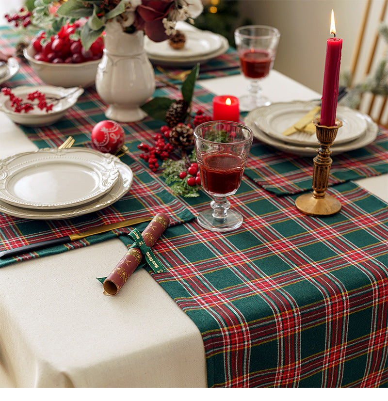 Christmas Party Traditional Scottish Tartan Squares Tablecloth