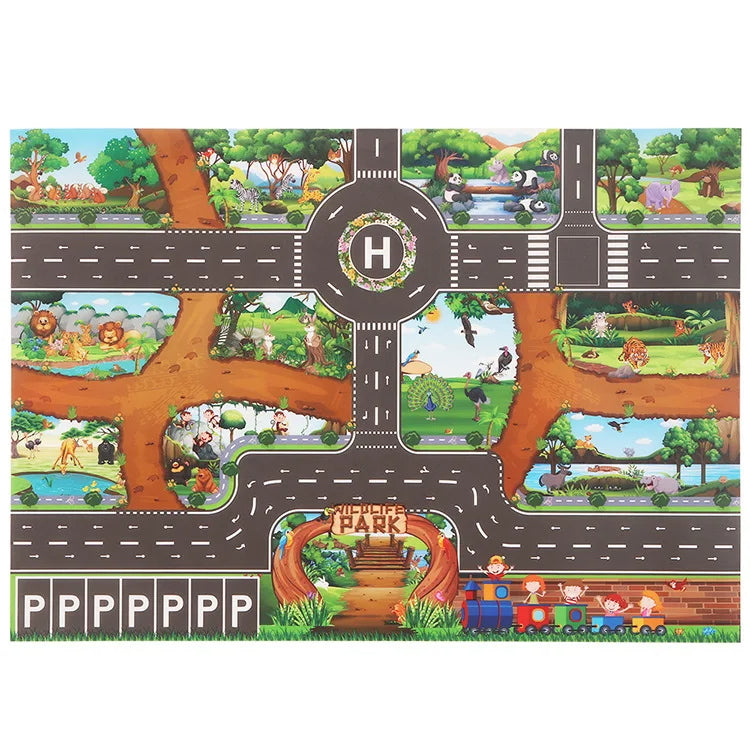 Car Adventure - Magic City Playmat™ - City Car Play Mat