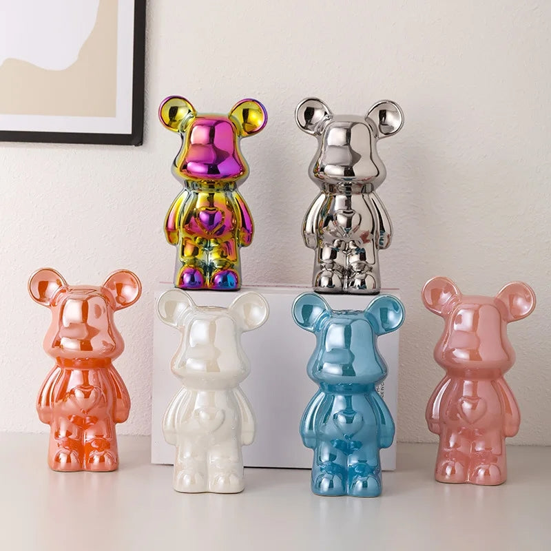 Unique Metallic Bear Penny Bank - Decorative Coin Bank for Home Decor