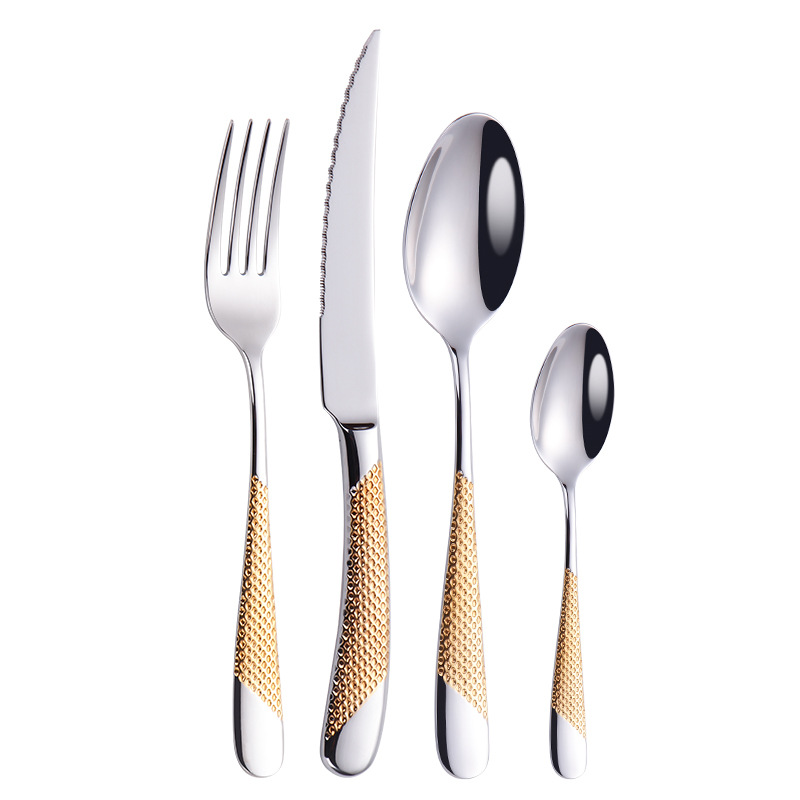 Diagonal Textured Stainless Steel Cutlery Set