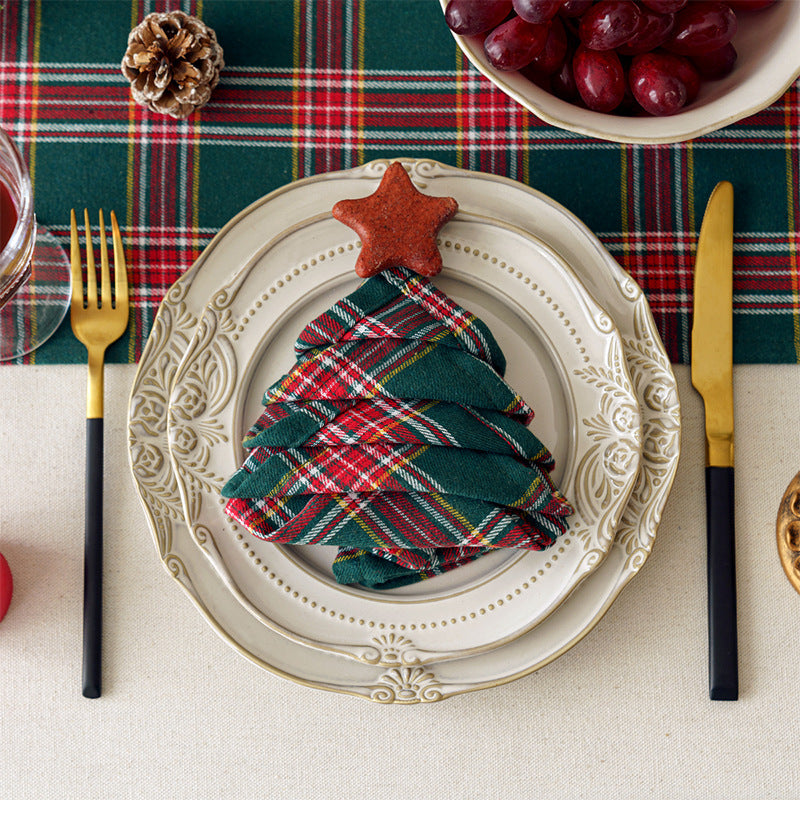 Christmas Party Traditional Scottish Tartan Squares Tablecloth