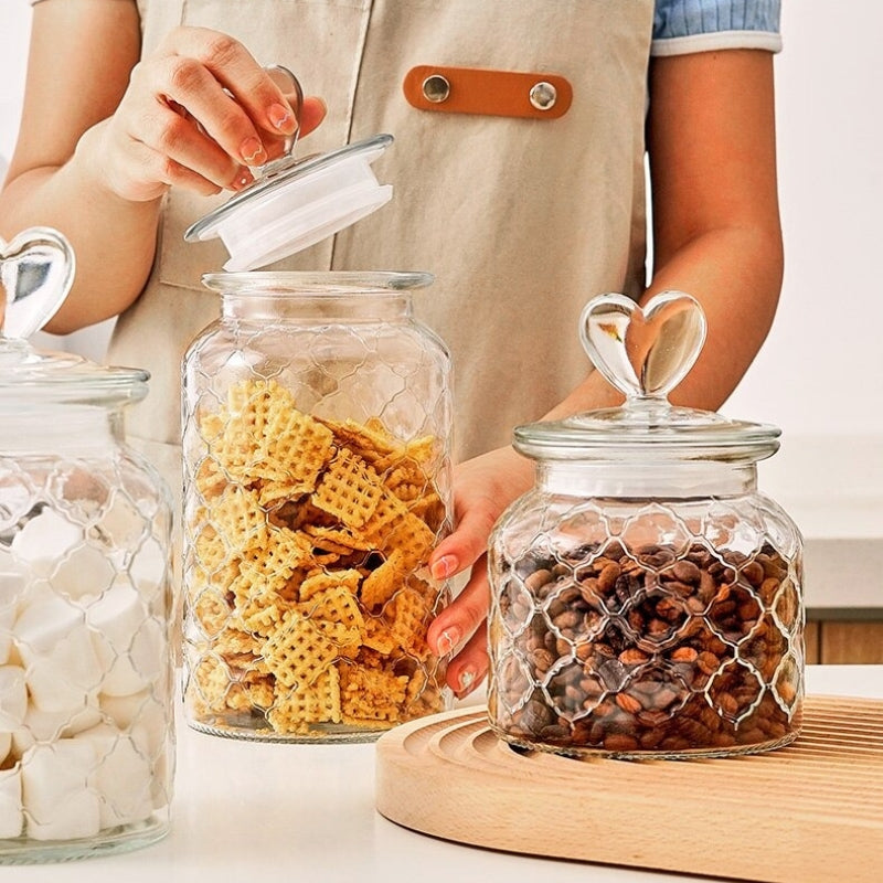 Clear Farmhouse Airtight Glass Storage Container Jars