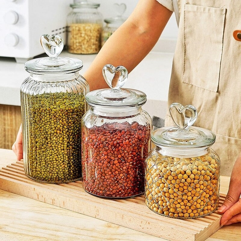 Clear Farmhouse Airtight Glass Storage Container Jars