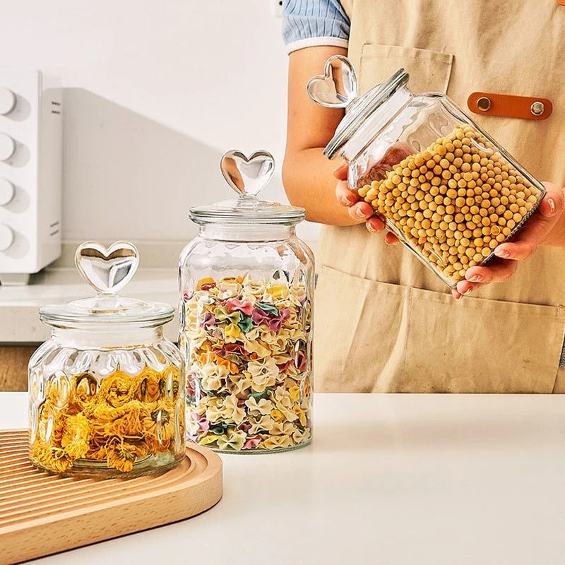 Clear Farmhouse Airtight Glass Storage Container Jars