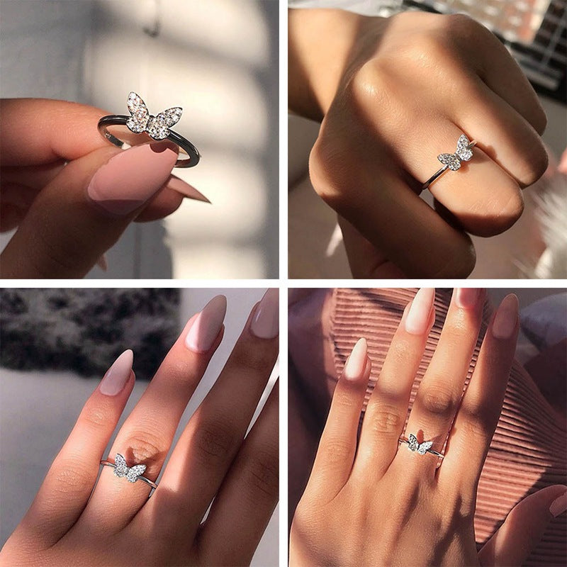 Dainty Butterfly Rings