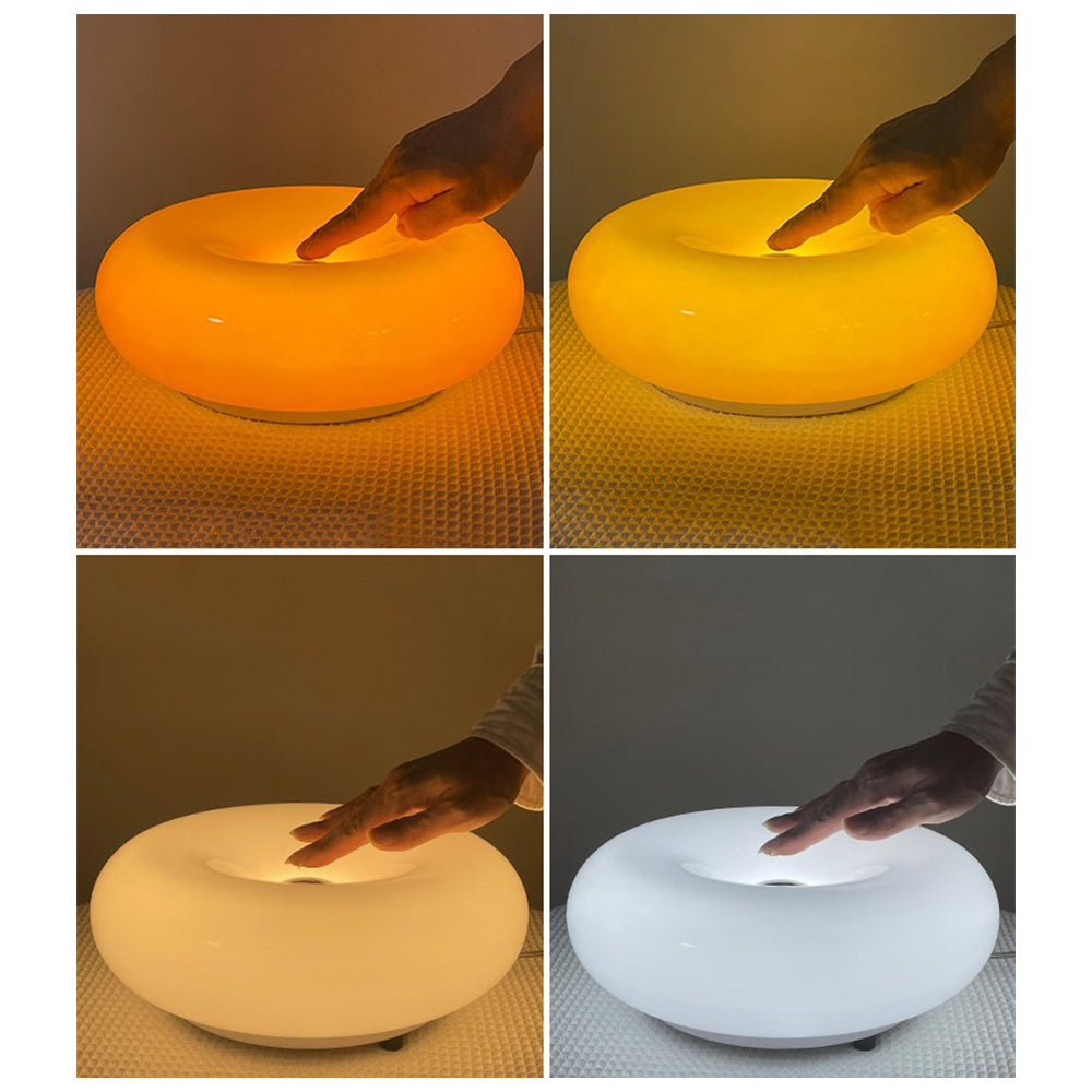 Donut Lamp – LED Dimmable Orange Table & Wall Lamp, Energy-Efficient Glass Light for Living Room, Bedroom, Dorm