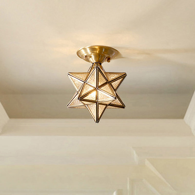 StarGlow – Traditional Brass Ceiling Light with Clear Glass