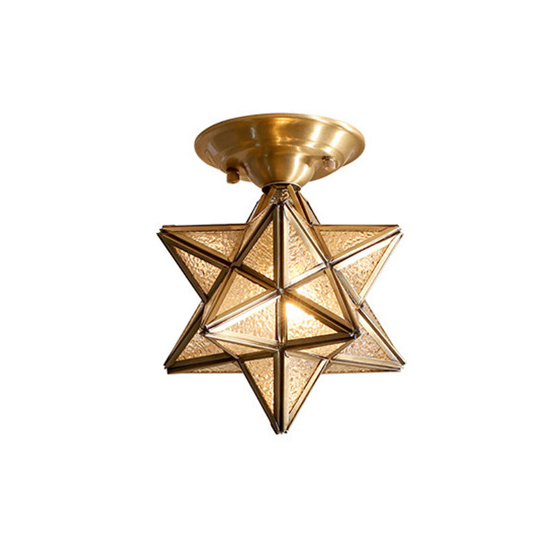 StarGlow – Traditional Brass Ceiling Light with Clear Glass