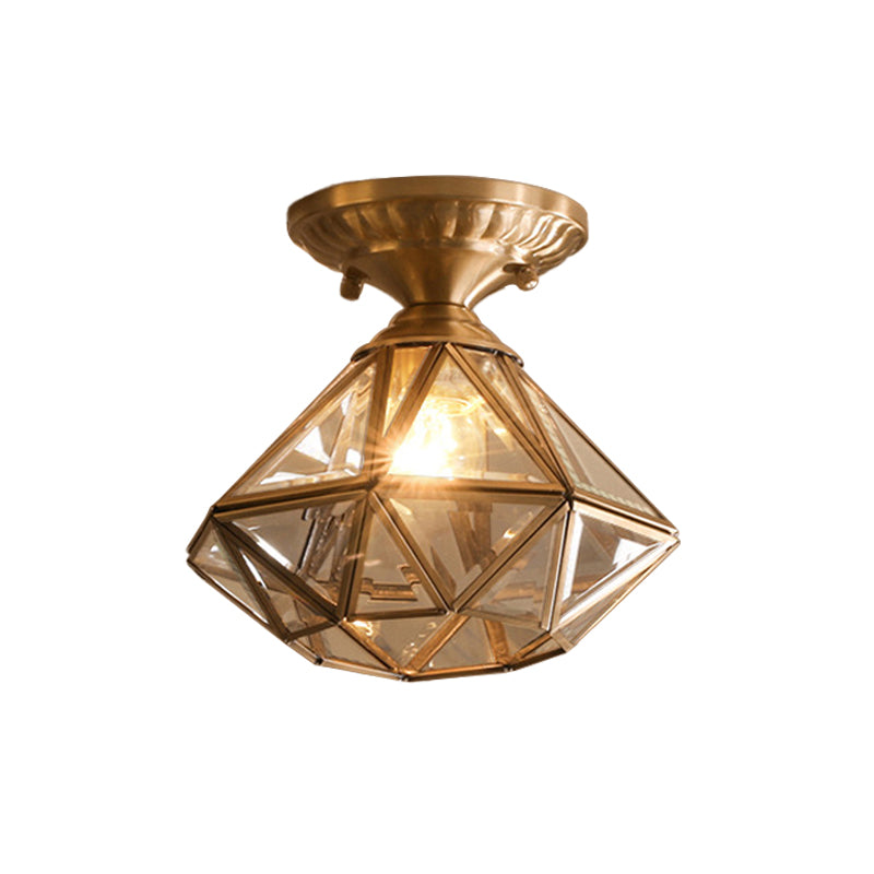 StarGlow – Traditional Brass Ceiling Light with Clear Glass