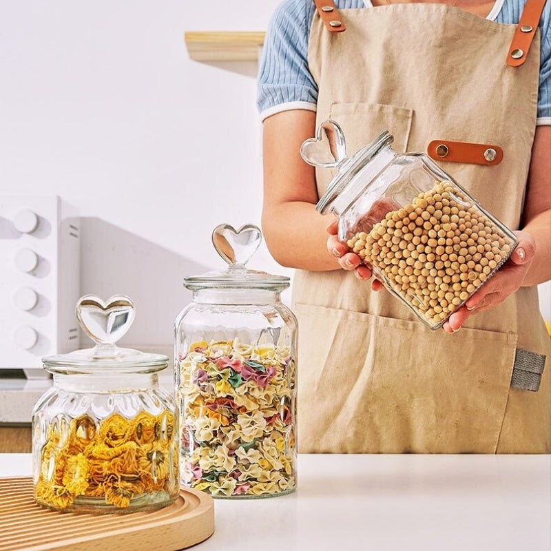 Clear Farmhouse Airtight Glass Storage Container Jars