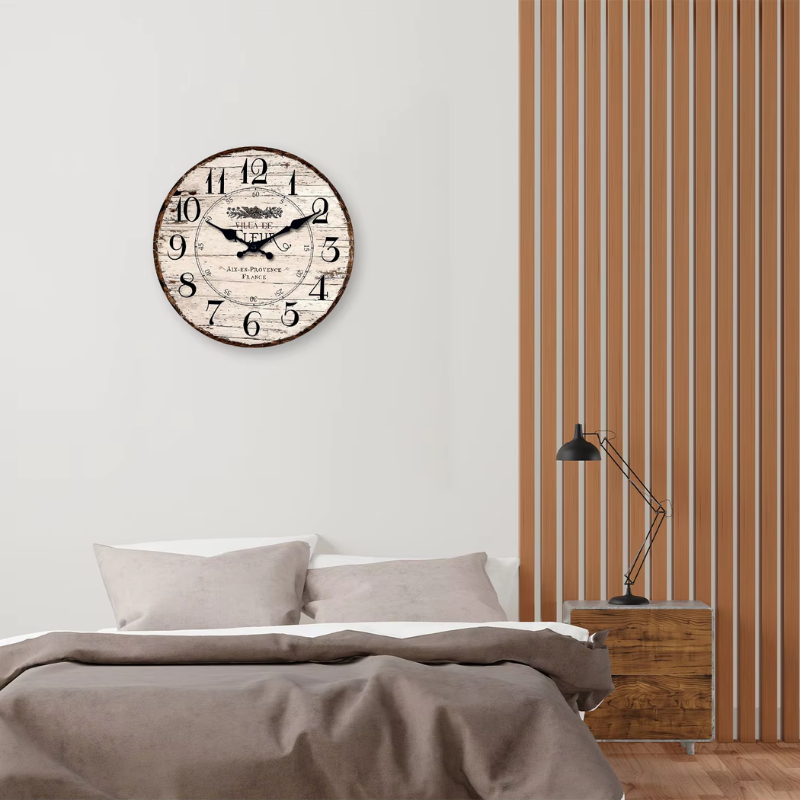 CountryTime – Rustic Wall Clock without Ticking Sounds