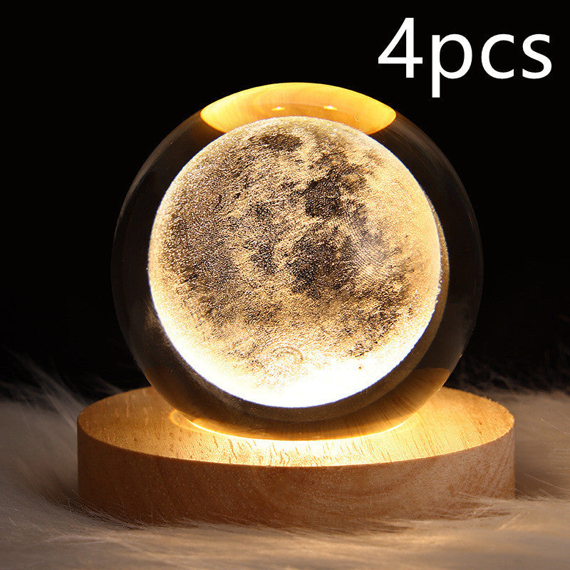 3D Galaxy Crystal Ball LED Night Lamp