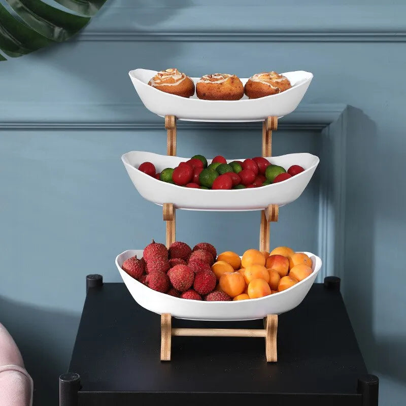 2 and 3 Tier Oval Fruit Bowl