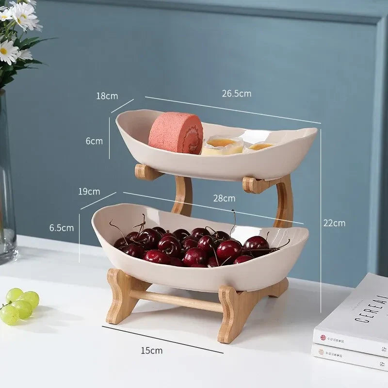 2 and 3 Tier Oval Fruit Bowl