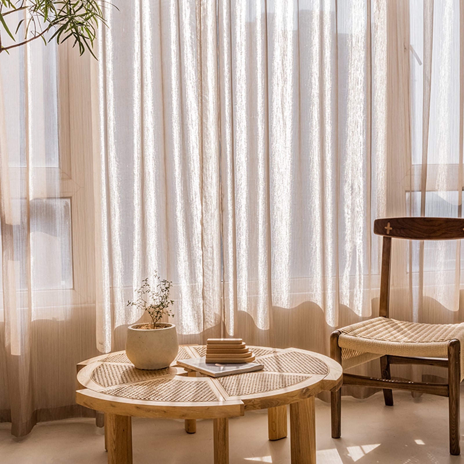 WeaveGlam - Transparent Woven Curtains for a Chic and Modern Style