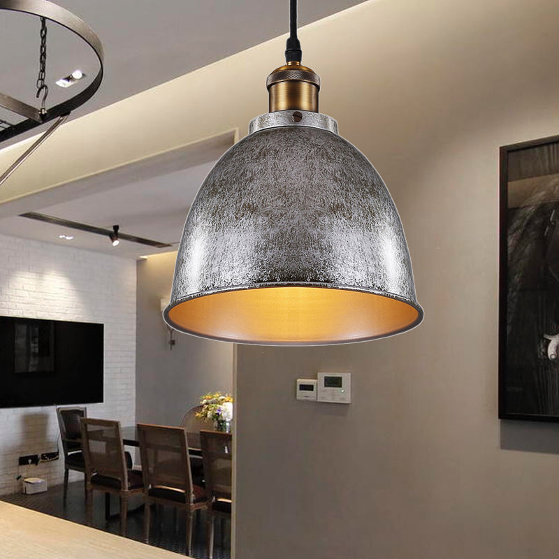 DomeLight - Wrought Iron Hanging Lamp with Atmospheric Appearance