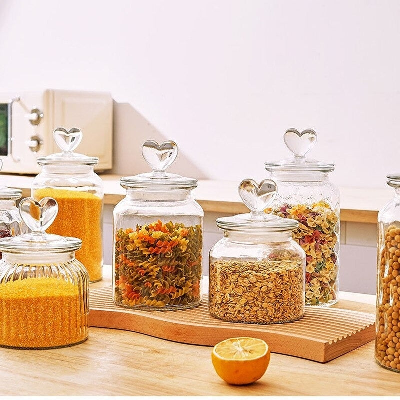 Clear Farmhouse Airtight Glass Storage Container Jars