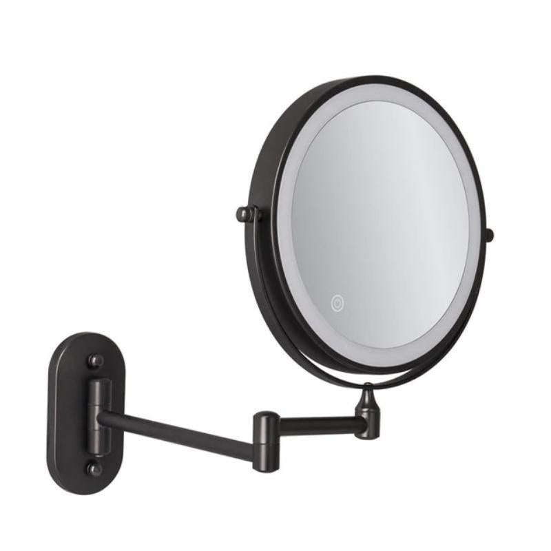 Black Rechargeable LED Magnifying Makeup & Bathroom Vanity Mirror