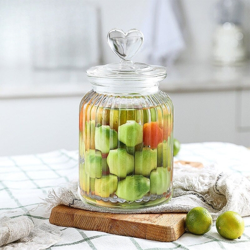 Clear Farmhouse Airtight Glass Storage Container Jars