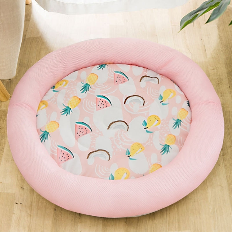 Tropical Summer Round Cat Cooling Mat