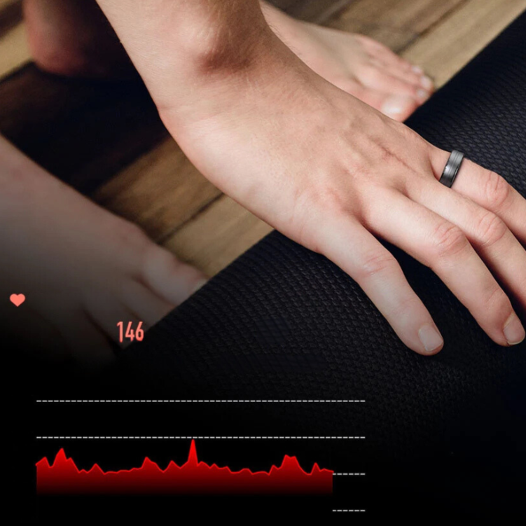 Titanium Steel Ring with Health Monitoring for Athletes