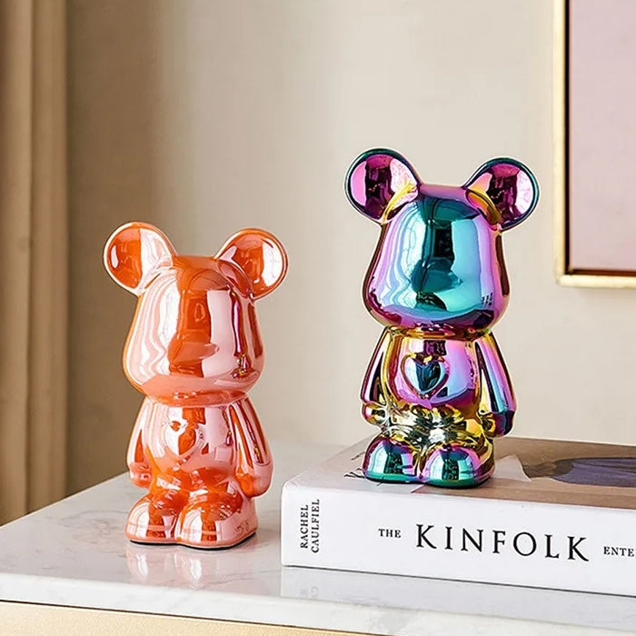 Unique Metallic Bear Penny Bank - Decorative Coin Bank for Home Decor