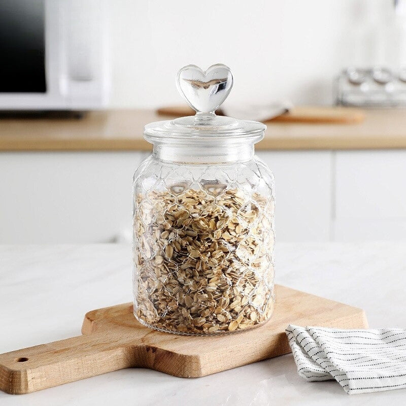 Clear Farmhouse Airtight Glass Storage Container Jars