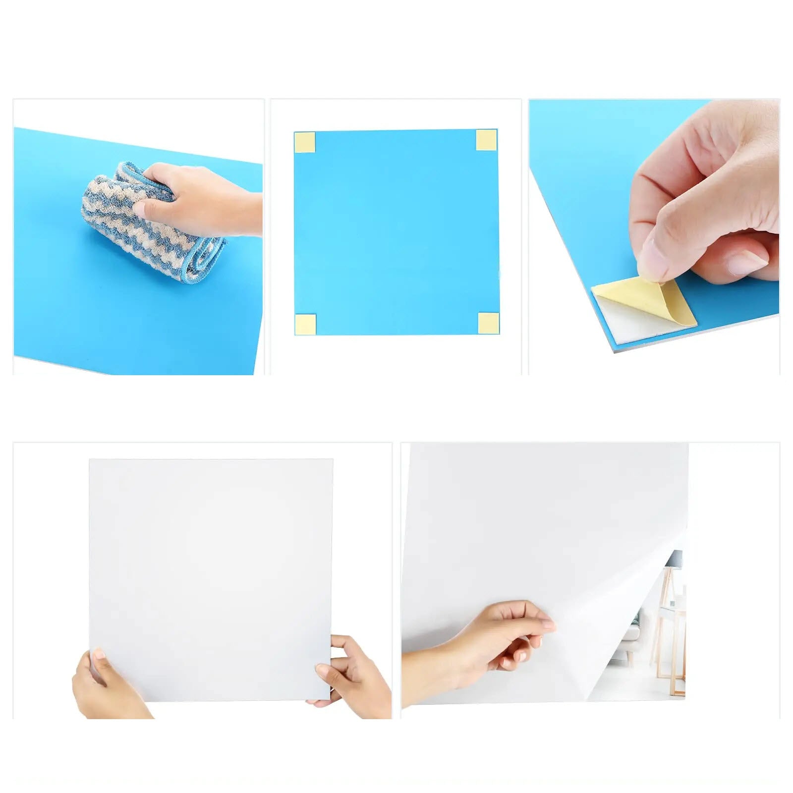 4PCs Self-adhesive HD Glass Mirror: Safe and Easy to install