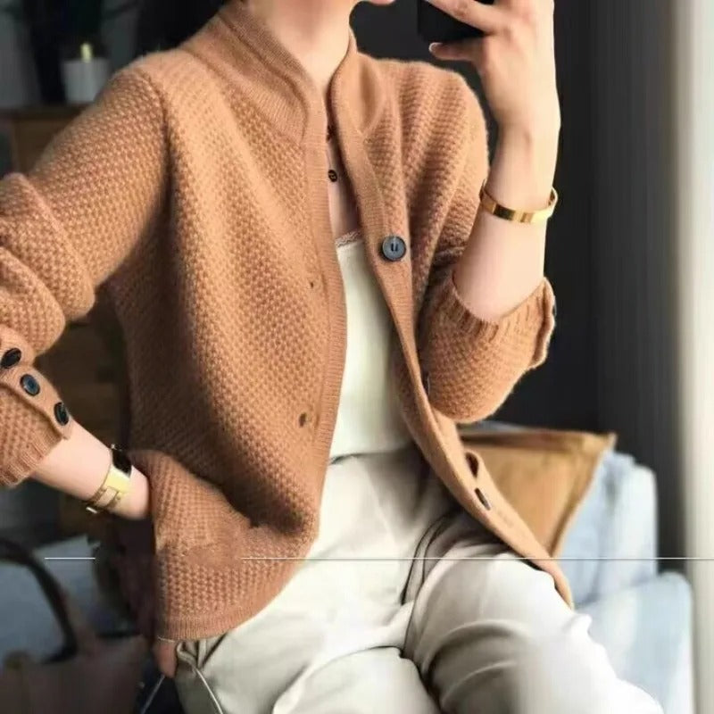 Women's wool thick sweater jacket