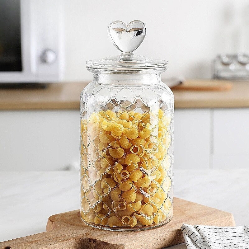 Clear Farmhouse Airtight Glass Storage Container Jars