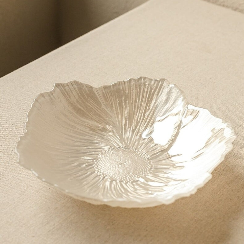 Tabletop Floral Shaped Glass Decorative Bowl