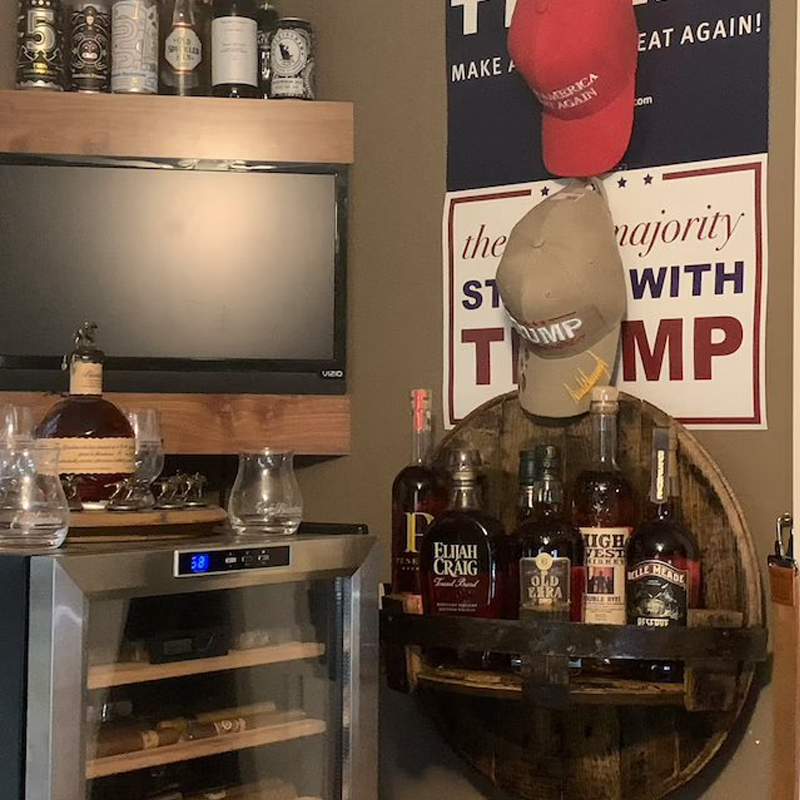 Bourbon Whiskey Barrel Shelf