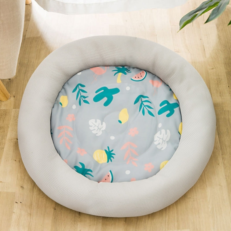 Tropical Summer Round Cat Cooling Mat