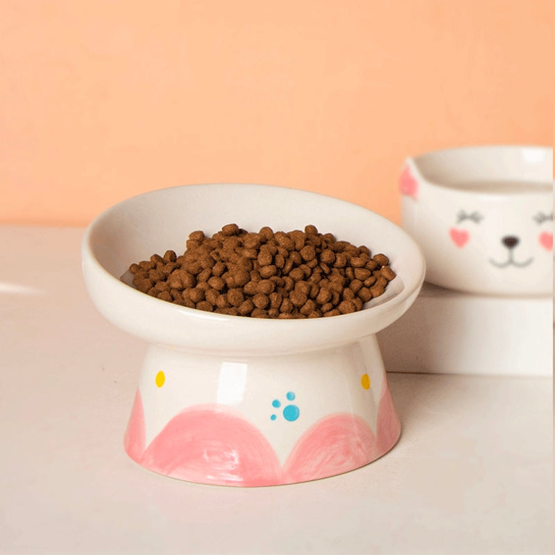 Sweetheart Ceramic Tilted Elevated Cat Bowls