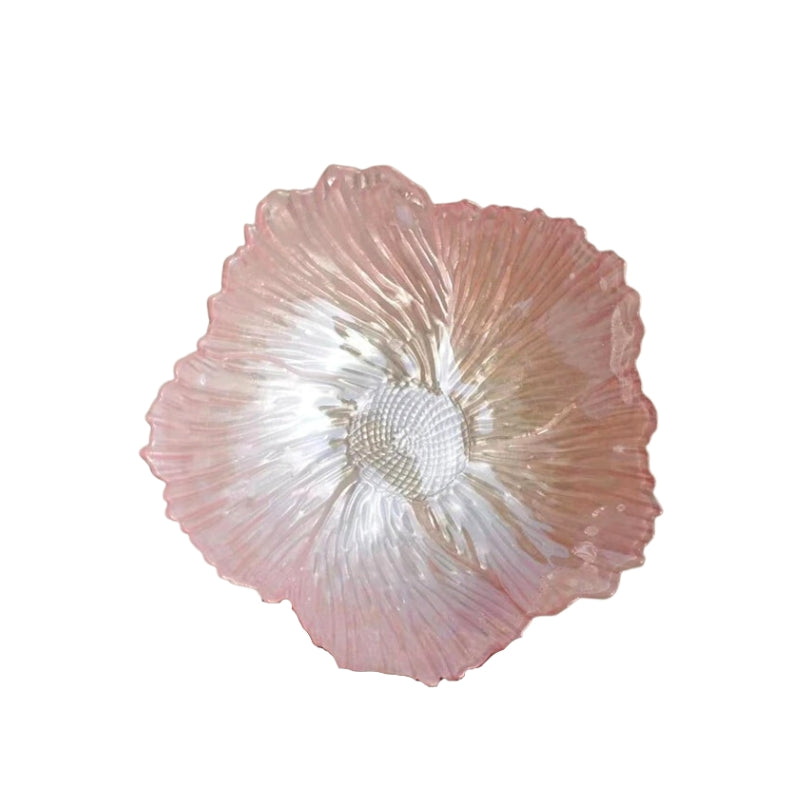 Tabletop Floral Shaped Glass Decorative Bowl