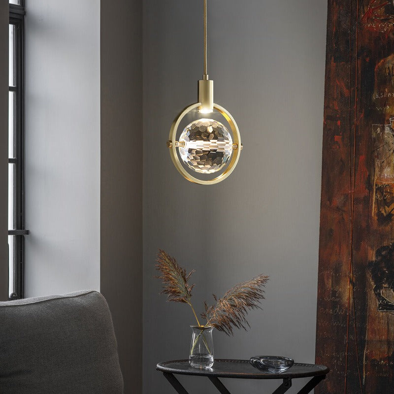 CrystalGlow – LED hanging lamp in ring shape with crystals