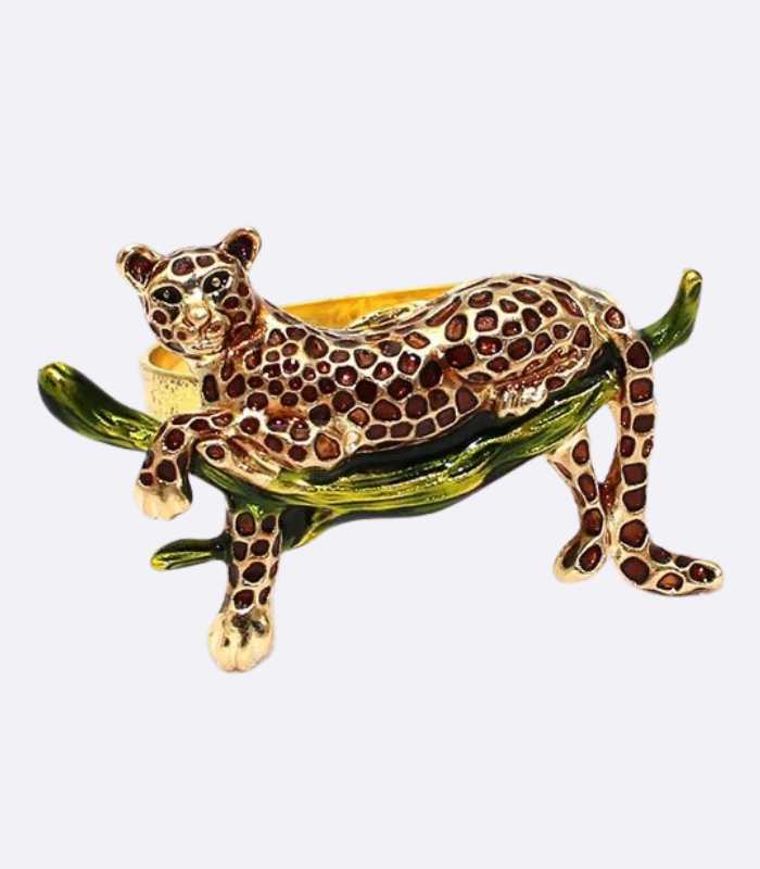 12 Pcs Set Leopard Napkin Rings Alloy 5 cm