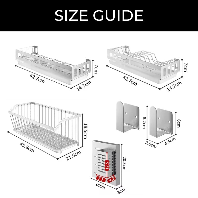 Stainless Steel Wall-Mounted Storage Racks Collection