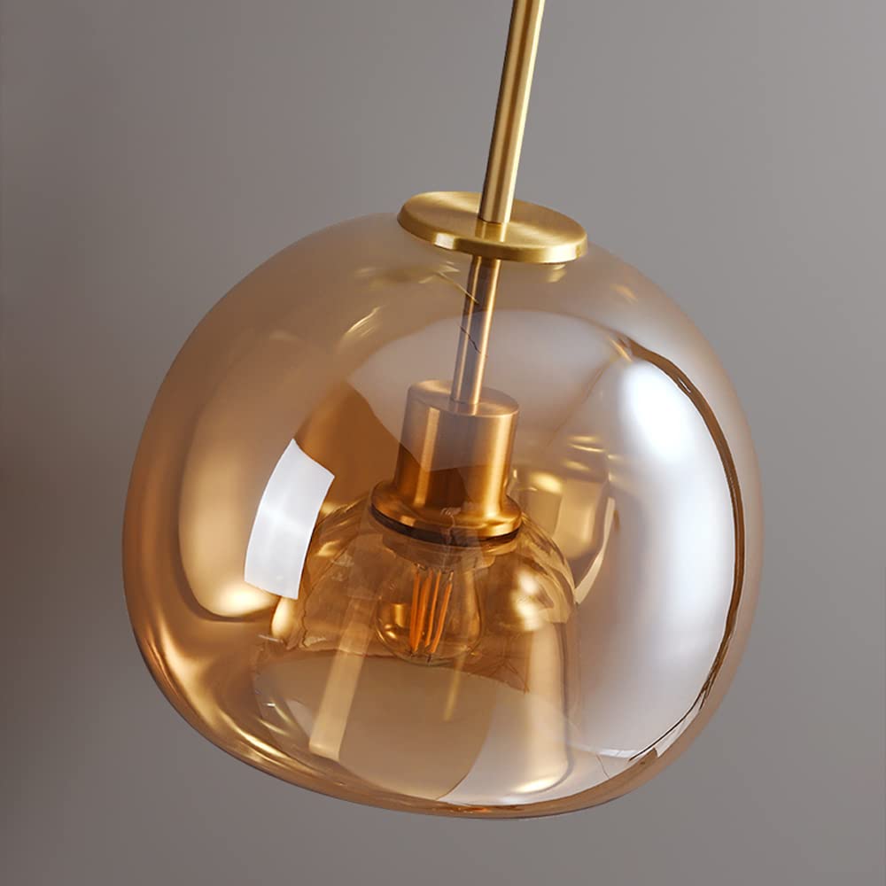 Copper Glass Semi Flush Mount Ceiling Light