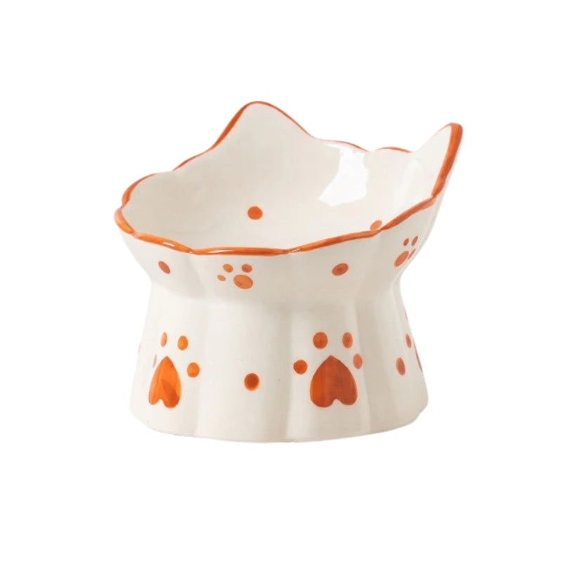 Sweetheart Ceramic Vintage Raised Cat Bowls