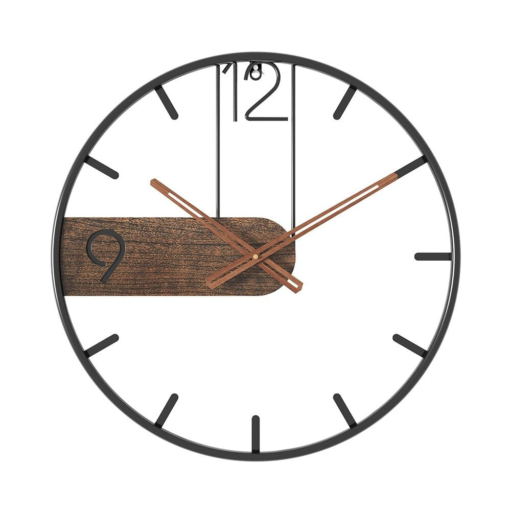 Steel walnut wall clock