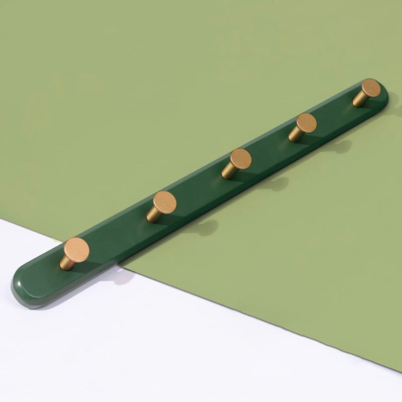 Vintage Green Wall Mounted Coat Rack with Hooks