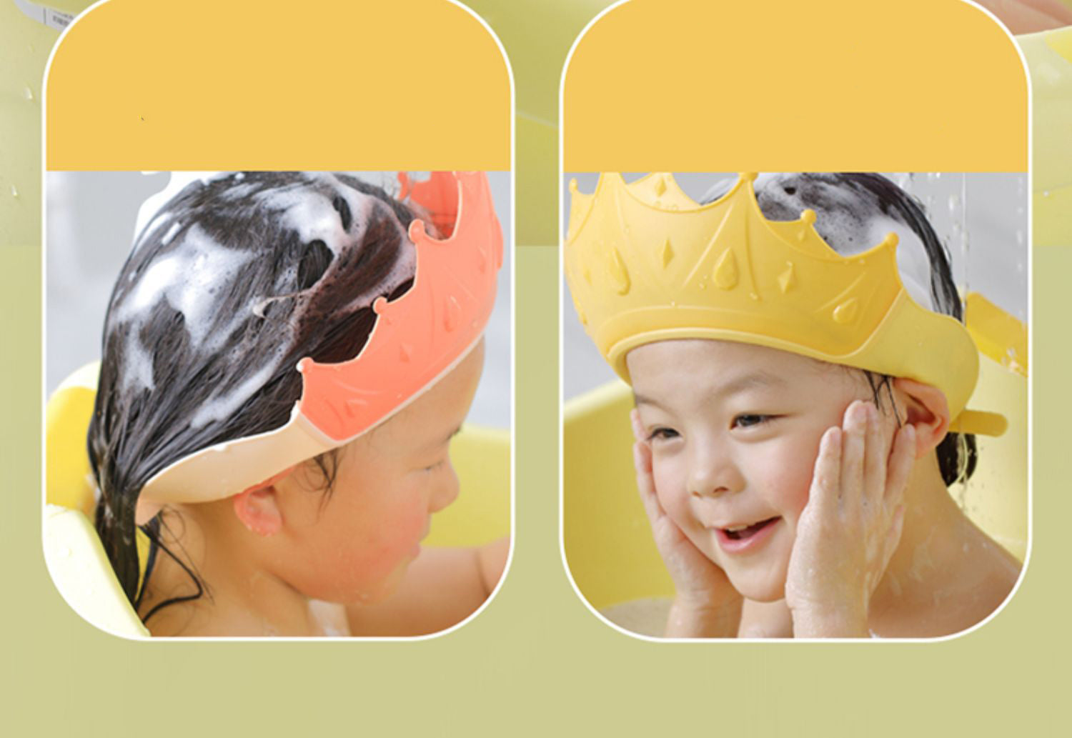 Shampoo Crown Cap™ - No more tears in the bath - Bath cap for kids